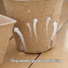 50PCS Pulp Seedling Cups With Drainage Holes Paper Seedling Pots For Home Garden Nursery Vegetable Flower Seed Germination Starting And Transplanting - Multiple Styles - View 7