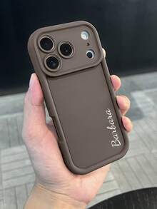1pc Customized Photo Phone Case, Milk Tea/Coffee Sandblasted High Definition Phone Case Suitable For IPhone 17 Pro Max/16 15/14/13/12/11/Plus/Pro/Pro Max/17e, Personalized Couple Photo And Custom Text Couple Phone Case, Unique Customized Couple Photo Gift - Maroon - View 7
