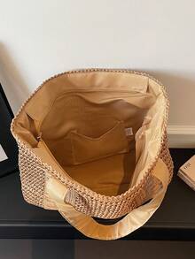 New Minimalist Chic Versatile Large Capacity Comfortable Casual Shoulder Bag, Suitable For Various Occasions - Khaki - View 3