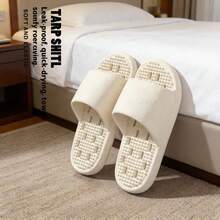 Massage Anti-Slip Slippers For Men And Women, Bathroom Waterproof Quick-Drying Soft EVA Shower Sandals - White - View 3