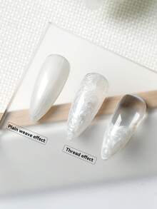 AiFer 1 Pc 15ml Pearl White Gel Nail Polish Can Be Used With Different Background Colors To Make Threaded Nails - 白色 - 查看 2