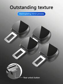 1/2PCS Car Seat Belt Clip Extension Alloy Car Safety Seatbelt Lock Buckle Seatbelt Extender Converter Car Seat Accessories - A - View 4