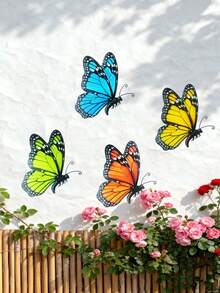 2 Chiếc Bướm Kim Loại Nhiều Màu Sắc Trang Trí Tường - Trang Trí Nghệ Thuật Bướm Mùa Xuân & Hè Ngoài Trời, Đồ Thủ Công Mỹ Nghệ Thuật Bằng Sắt, Đồ Trang Trí Treo Cho Hàng Rào, Ban Công, Sân Sau, Trong Nhà, Hiên Nhà và Sân Trong. - A - Xem 9