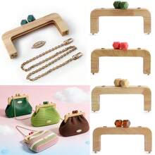 Bộ 3 dây xích kim loại kèm khung gỗ, phụ kiện chữ cái có thể tháo rời dùng để tự làm túi xách nữ, ví. - Nhiều màu - Xem 2