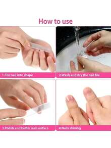 Bộ 3 món, gồm dũa móng tay bằng thủy tinh, dụng cụ đánh bóng móng, dũa móng nano tinh thể và dụng cụ tỉa biểu bì hai mặt, bộ dụng cụ làm móng tay chân cho nam và nữ, móng acrylic và móng tự nhiên (Mỗi món được đóng hộp riêng). - A - Xem 5
