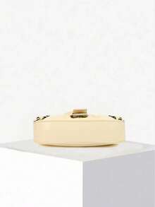 Dedoo 1件复古Y2K哥特风铆钉装饰复古方形单肩斜挎包，适合日常通勤，独特设计，蒸汽朋克哥特风格，时尚街头风，是音乐节、演唱会、摇滚风格的理想之选。 - Butter Yellow - 查看 11