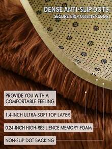 1pc Coffee 1.4inch Ultra Soft Shaggy Rug, 550g/㎡ Thick Plush Carpet With 0.24inch Memory Foam, Non-Slip Fluffy Area Rug For Living Room Bedroom - A - View 9