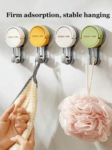 1个现代塑料吸盘壁挂式挂钩，真空密封毛巾挂钩，无需钻孔，可拆卸，实用方便，适用于厨房、浴室和家居收纳。 - A - 查看 3