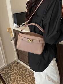 2026新款休闲时尚方形手提包，时尚小众手提包，可单肩斜挎，女士适用 - 卡其色 - 查看 7