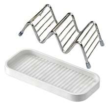 1pc Stainless Steel Soap Dish With Tray, Wavy Multi-Function Bathroom Storage Rack, Soap Holder - Soap Dish - View 3