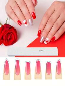 1/10pcs Set, 10pcs/Set (Optional 80/80, 100/180 Grit) Nail Files, Acrylic Nail Buffing Blocks, Professional Nail Tools, Suitable For Home And Salon, Durable Double-Sided - Multicolor - View 6