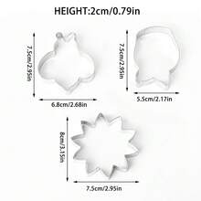 3件套不锈钢饼干模具，蜜蜂、花朵、郁金香、蜻蜓、蝴蝶形状烘焙工具 - 查看 2