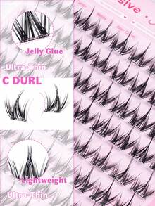 100pcs/Pack Glue-Free Dog Lash False Eyelashes, Self-Adhesive Dog Lash Individual Lashes No Glue Needed For Beginners, Easily Enlarges Eyes, Ready To Use - C - View 3