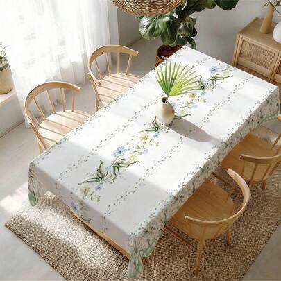 1 pieza Mantel con patrón floral minimalista, resistente al agua y a las manchas, decoración de mesa de comedor, apto para cocina, mesa de comedor, mesa de café, gabinete de TV, entrada, decoración de fiestas y festividades, decoración del hogar