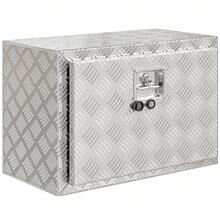 HOMCOM Truck Bed Tool Box, 24 Inch Heavy Duty Aluminum Diamond Plate Tool Box, Storage Toolbox Chest Organizer With Lock And Keys, For Trailers, RVs, Pick Up - A - View 10