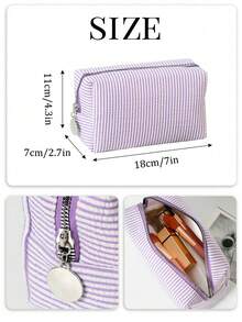 Customized Velvet Makeup Bag With Embroidered Name, Personalized Cosmetic Pouch, Sanitary Pad Storage Bag, Travel Makeup Organizer - Multicolor - View 4