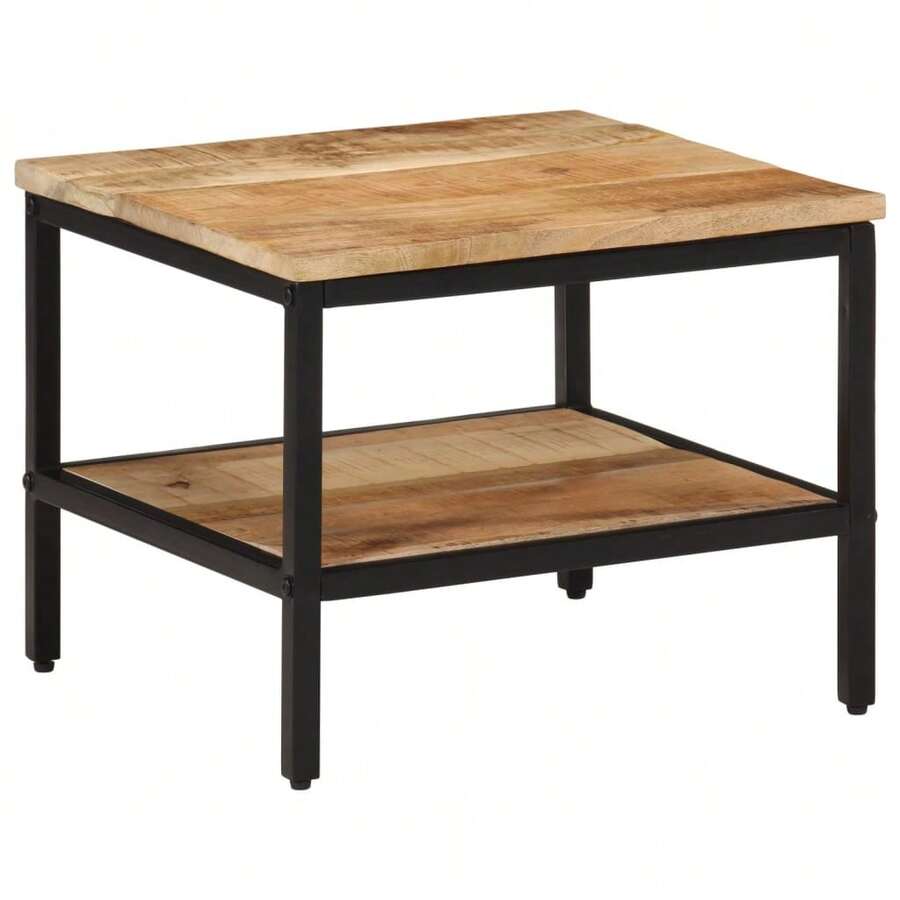 Coffee Table 45x45x35 Cm Solid Rough Wood Mango - Brown - View 1