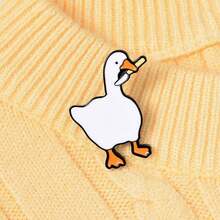 eyekan Cartoon Goose Game Game Big Goose Brooch Enamel White Goose Badge All-Match Clothing Accessories - Multicolor - View 3