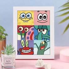 SpongeBob SquarePants 1幅5D全钻水晶钻石画，带框，DIY手工套装，适合作为情人节礼物、生日礼物、派对礼物、钻石艺术品、高品质钻石艺术品套装，是开学季和派对的理想礼物。 - 彩色 - 查看 9