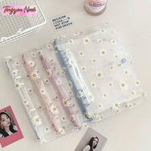 A5 6-Ring Daisy Loose Leaf Binder Cover, Replaceable Transparent 1-Slot, 2-Slot, 4-Slot Inserts, DIY Memo Notebook, Stationery Storage Box, Back To School Essential, Holiday & Birthday Gift - Multicolor - View 1