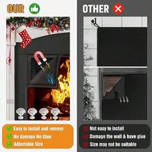 CADARA - Cubierta magnética para chimenea bloqueador de chimenea evita la pérdida de calor tapón ajustable para chimenea y ahorra energía para marco de hierro interior de 39 pulgadas de ancho x 32 - Magntico  Flame 1 - Ver 6