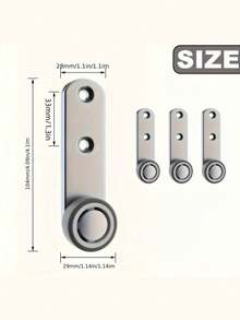 Heavy Duty Quiet Sliding Door Wheel Set, Includes 4 Rollers And 8 Screws, Metal Structure With Directional Wheels, Suitable For Bed Frame Storage Cabinet, Storage Box, Sliding Track, Sliding Door Hardware - Multicolor - View 8