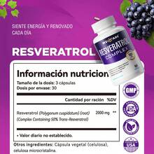 Resveratrol 90 Capsulas con Extracto de Uva y Quercetina | Antioxidante y Anti-Envejecimiento | Ayuda a expandir los vasos sanguíneos a la vez que reduce la coagulación en la sangre | MVPCARE - Tres botellas - Ver 10