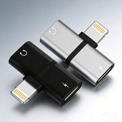 1 pieza Adaptador y divisor de puerto dual Lightning a USB-C para audio y carga, compatible con iPhone 14 Pro Max/14 Pro/13 Pro/12 Pro/11/XS/XR y Series