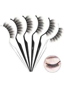 10pcs Eyelash Extension Trial Kit (Excluding Eyelashes), Eyelash Extension Beauty Trial Strip Display Stand, Template Tool, Black & White Plastic Rods For Makeup - Multicolor - View 7