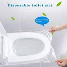 10-50 chiếc bọc bồn cầu dùng một lần, bằng nhựa, chống thấm nước, dùng trong khách sạn, đệm lót bồn cầu, giấy lót bồn cầu, đồ dùng du lịch - A - Xem 9