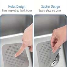 4pcs Silicone Drain Cover, Bathroom & Kitchen Anti-Clogging Drain Strainer With Suction Cup - 4pc - View 3