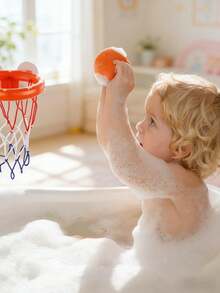 Aro de baloncesto para baño de niños - Aro de baloncesto mini para bañera, ventosa fuerte, juego de baloncesto de baño y juguete de baño divertido para niños pequeños, adecuado para niños de 4 a 8 años, aro de baloncesto con ventosa con 3 pelotas perforadas, gran regalo para Halloween, Pascua, Navidad y cumpleaños - Multicolor - Ver 10
