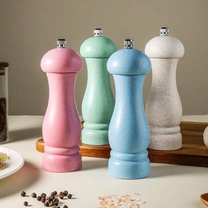 1 máy xay tiêu cầm tay, máy xay gia vị nhà bếp với bề mặt vân đá cẩm thạch dùng để xay tiêu đen, muối biển, tiêu đen.