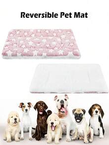 1pc Pet Pad, Dog Bed Mat, Soft Pet Blanket, Double-Sided Warm Dog Blanket, Suitable For Small, Medium, Large Dogs And Cats - Grey - View 8