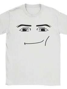 Anime Robot Robloxs Face T-Shirts, Funny Shirt ,Graphic Tees ,Crew Neck Short Sleeve T Shirts ,Women Clothing ,Harajuku T Shirts, Tee ,Summer Tops - White 5 - View 1