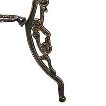 Butterslay 3 Piece Vintage Bistro Table Set Outdoor Metal Dining Set With Umbrella Hole Round Table And 2 Armless Chairs With Backrest Antique Aluminium Patio Furniture Set For Backyard Pool Balcony Cafe, Bronze - 銅色 - 查看 8