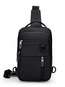 1个简约男士胸包，实用百搭休闲风格大容量商务通勤斜挎包 - 彩色 - 查看 15