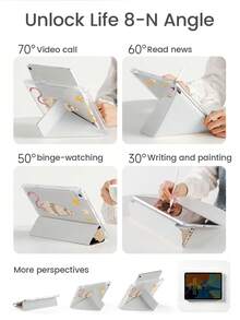 Cette exquise et adorable coque arrière en acrylique transparent à double face avec motif de souris et d'étoiles dessin animé est résistante aux chocs et durable, convenant aux iPad de 7e, 8e et 10e génération (10,2 pouces). Elle comporte une fente intégrée pour le stylet, prend en charge la fonction de veille/réveil et offre plusieurs modes de support pliable, en faisant un excellent cadeau de vacances. - Multicolore - Voir 6