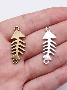10 Stück 31x12mm Fischgräten-Verbindungselemente als Charms für DIY Armband, Halskette, Schmuckherstellung, Handwerkskunst - Fischgrätenverbinder - Übersicht 7