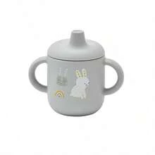 1个婴儿水杯，双把手设计，180毫升硅胶饮水训练杯，适合婴幼儿，彩虹图案，粉色杯身，可手洗和机洗 - 彩色 - 查看 7