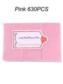 630片/包 粉色专业美甲卸甲湿巾 无绒棉片 凝胶清洁美甲棉片 无绒棉片 清洁指甲 清洁工具配件 - 粉色 - 查看 6