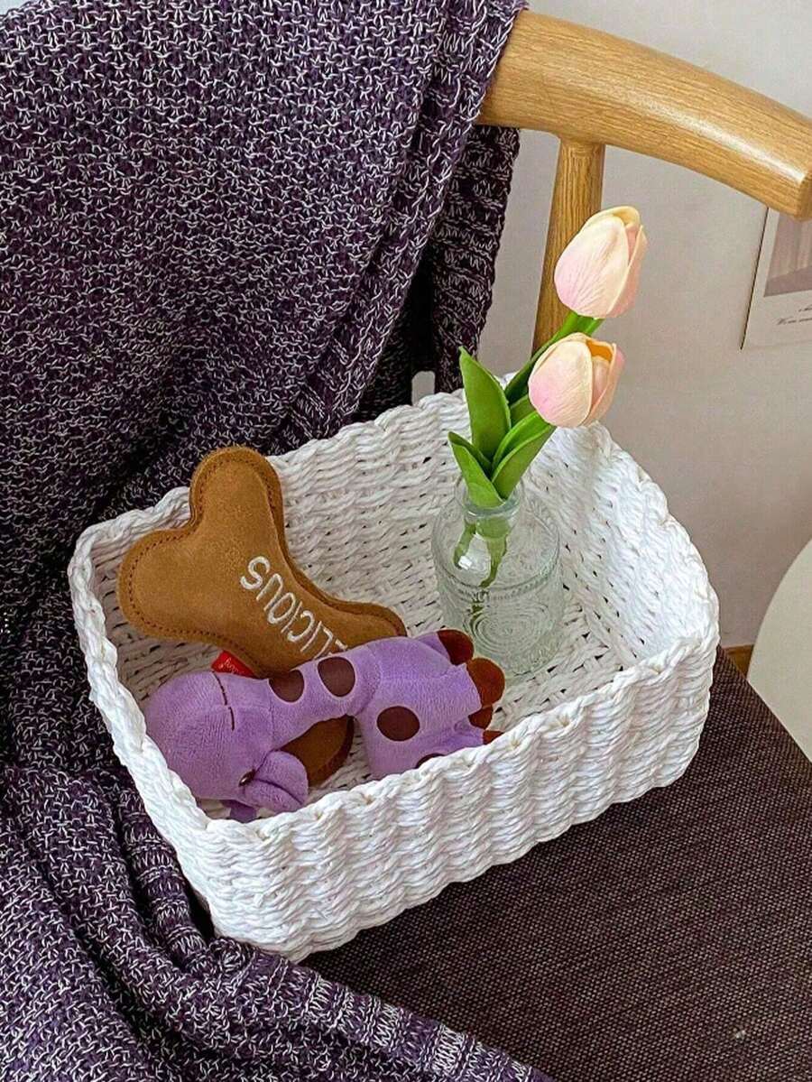 Bộ 3 giỏ đựng đồ đan thủ công (nhỏ + vừa + lớn), chất liệu dây giấy, dùng để sắp xếp và lưu trữ đồ đạc trong nhà, phù hợp cho phòng khách, phòng ngủ, tủ, văn phòng, trang trí nhà cửa, trang trí theo phong cách nông thôn (nhỏ + vừa + lớn), quà tặng ngày lễ, giỏ đựng đồ tái sử dụng, thích hợp để đựng văn phòng phẩm, tủ quần áo, đồ chơi, mỹ phẩm, giỏ đựng đồ dùng trên bàn làm việc, quà tặng lý tưởng. - trắng - Xem 1