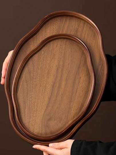 1pc Oval Tray Suitable For Dining In Restaurants And Hotels, Home Living Room Cup And Glass Storage Tray, Applicable For Living Room, Bedroom, Tabletop, Gifts, Restaurants, Hotels, Tea Parties, Office Decor, An Ideal Gift For Family