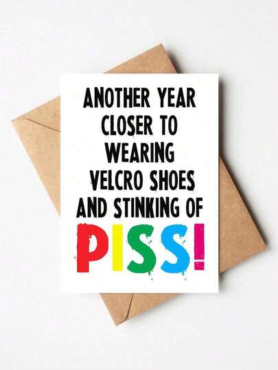 1 Thiệp chúc mừng sinh nhật hài hước, thô tục dành cho nam và nữ, Thêm một năm nữa gần hơn với kỳ nghỉ hè, Thiệp chúc mừng hài hước mang tính chế giễu dành cho anh ấy, cô ấy, bạn thân, đồng nghiệp | Bên trong để trống, kèm phong bì