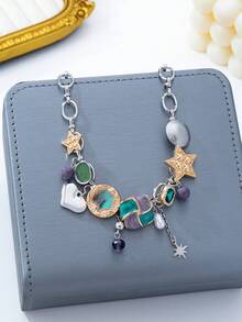 1 chiếc dây chuyền mặt dây nhiều lớp sang trọng, thanh lịch, kiểu dáng cổ điển dành cho nữ, phù hợp để đeo hàng ngày, đi nghỉ mát, dự tiệc, lễ hội, đám cưới và làm quà tặng. - Nhiều màu - Xem 3
