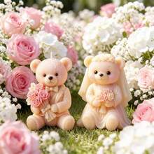 婚礼小熊蜡烛模具硅胶款 - 3D浪漫情侣熊蜡模，适用于DIY蜡烛制作、肥皂、树脂工艺品，婚礼和周年纪念礼物 - Wedding Bear - 查看 12