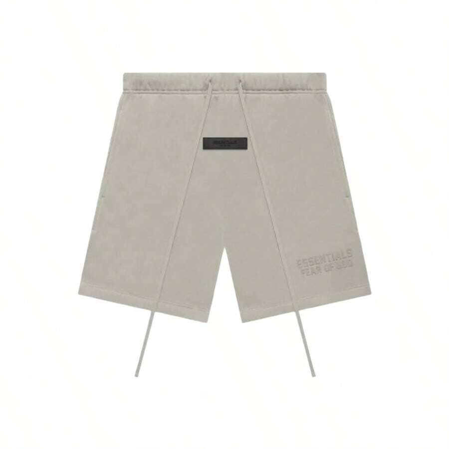 Essentials -Fear Of God FW22 Collection Casual Sweat Shorts, Unisex Mid Length, Elastic Waistband With Drawstring, Soft Breathable Cotton Fabric, Relaxed Loose Fit, Urban Street Style, Comfortable Loungewear For Mild Winter Days - 淺灰色 - 查看 1