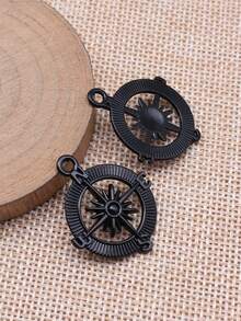 10pcs 24x29mm Compass Charms Pendant For DIY Jewelry Making Necklace Keychain Phone Chain Bracelet Making Accessories Handmade Craft Making Findings - Compass - View 5