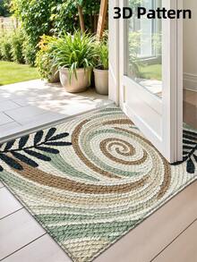 1pc 3D Pattern Doormat, Fresh Green Plant Design Wool Rug, Suitable For Bathroom, Kitchen, Outdoor, Indoor, Hallway, Bedroom, Living Room, Bedside, Machine Washable, Easy To Clean, Non-Slip Bottom, Suitable For Bedroom Winter Decor, Valentine's Day Holiday Decor, Bathroom Accessory Essential, Room Decor Set, Outdoor Decorative Carpet Mat - Multicolor - View 5