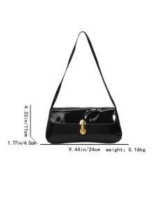 现代风格。2026新款。精致时尚。经典百搭。女士单肩包，配有可调节肩带。 - 黑色 - 查看 3